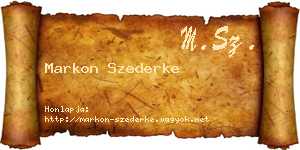 Markon Szederke névjegykártya